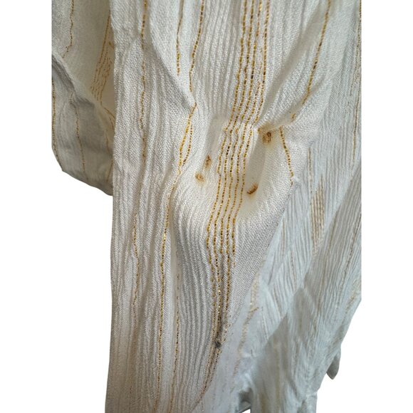 Guess Boho Maxi Dress Women Medium White Ruffle Sleeves Striped Made In India - Picture 8 of 8
